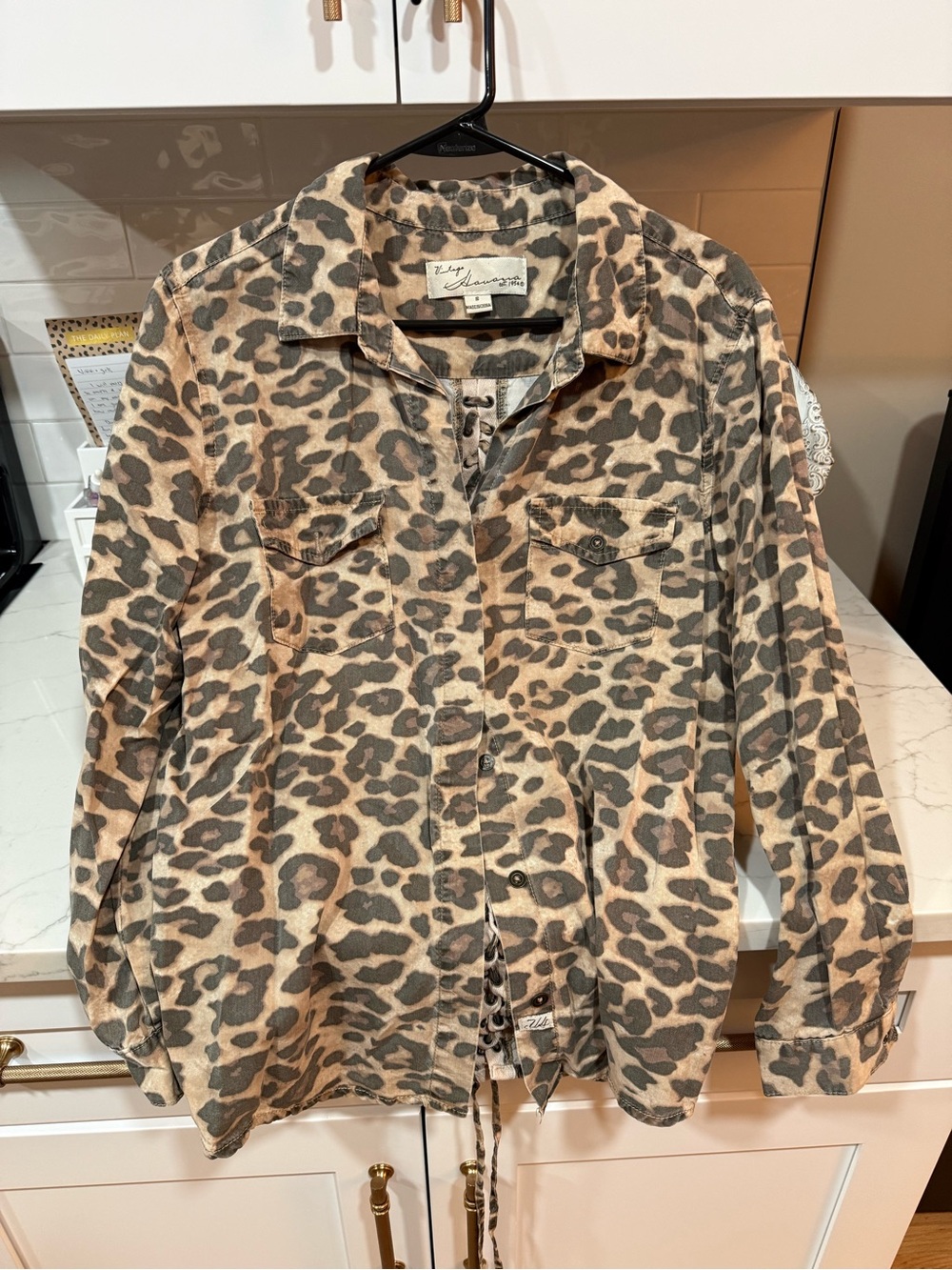 Vintage Havana Leopard Print Utility Jacket - Tan & Brown